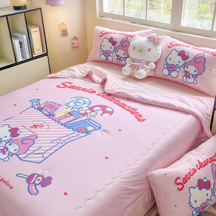 91家纺网 家纺一手货源 找家纺 花满路 2025新款儿童针织棉夏被-大床图 KT伙伴