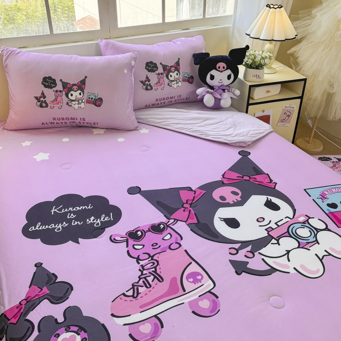 91家纺网 家纺一手货源 找家纺 花满路 2025新款儿童针织棉夏被-大床图 库洛米