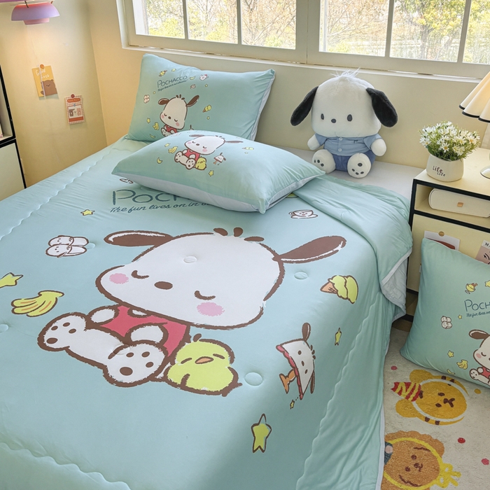 91家纺网 家纺一手货源 找家纺 花满路 2025新款儿童针织棉夏被-大床图 卡帕狗