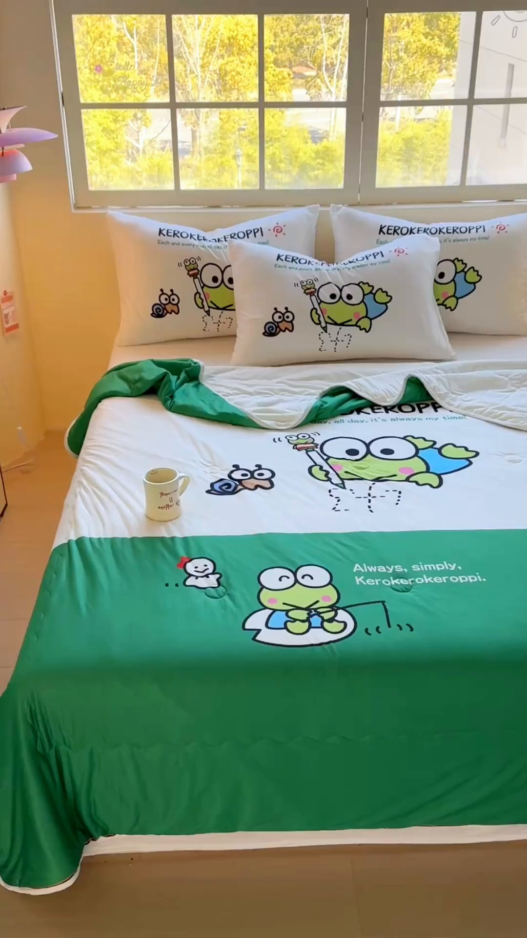 91家纺网 家纺一手货源 找家纺 花满路 2025新款儿童针织棉夏被-大床图 大眼蛙