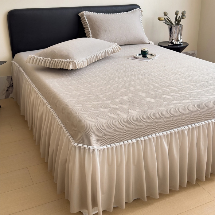 91家纺网 家纺一手货源 找家纺 （总）席世家 2025春夏新款430g凉感豆豆床裙席凉席席子-幻影系列