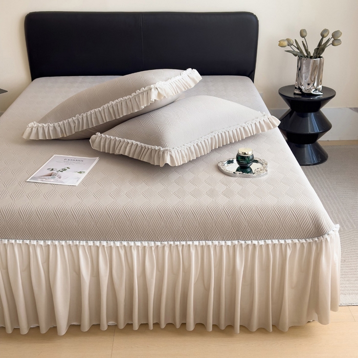 91家纺网 家纺一手货源 找家纺 （总）席世家 2025春夏新款430g凉感豆豆床裙席凉席席子-幻影系列