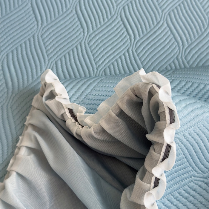 91家纺网 家纺一手货源 找家纺 席世家 2025春夏新款430g凉感豆豆床裙席凉席席子-幻影系列 幻影-星雾蓝