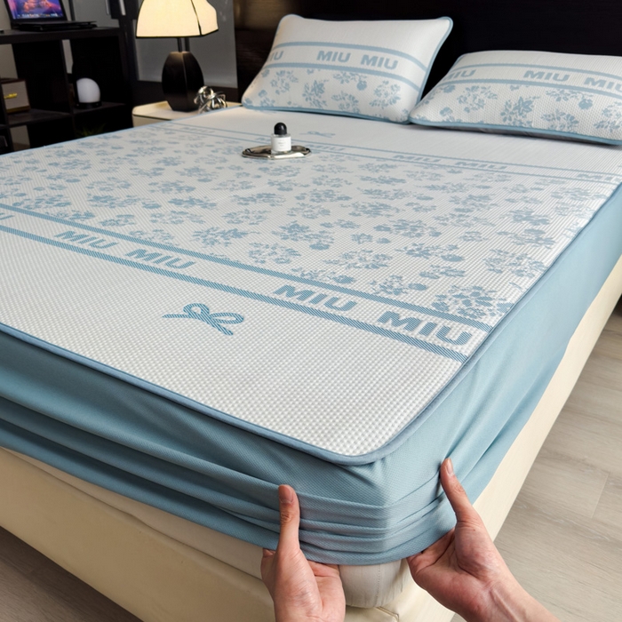 91家纺网 家纺一手货源 找家纺 （总）席世家 2025春夏新款冰豆豆花卉卡通凉席席子