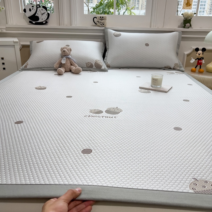 91家纺网 家纺一手货源 找家纺 （总）席世家 2025春夏新款冰豆豆花卉卡通凉席席子