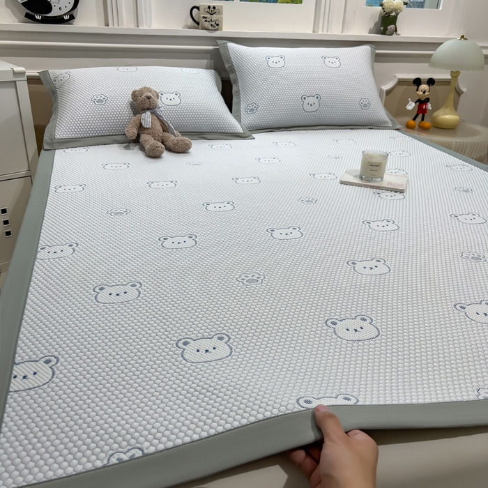 91家纺网 家纺一手货源 找家纺 （总）席世家 2025春夏新款冰豆豆花卉卡通凉席席子