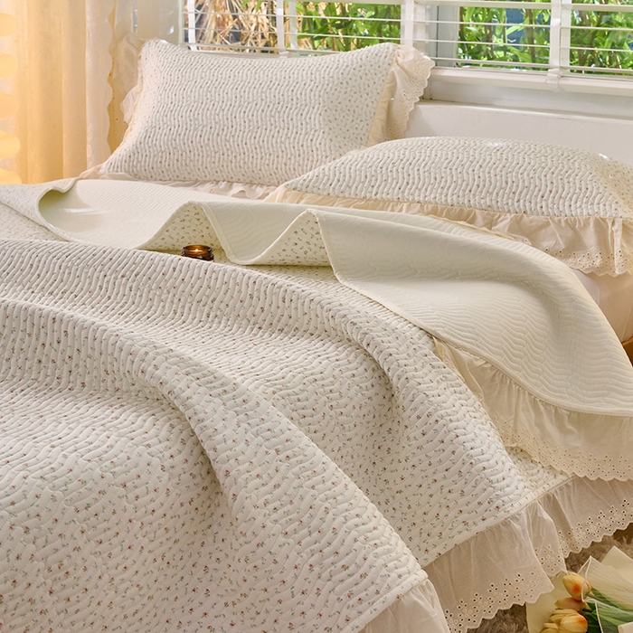 91家纺网 家纺一手货源 找家纺 X猫先生 2025新款全棉纯棉双层纱床盖炕盖夹棉床单床褥（A类母婴级） 云槿