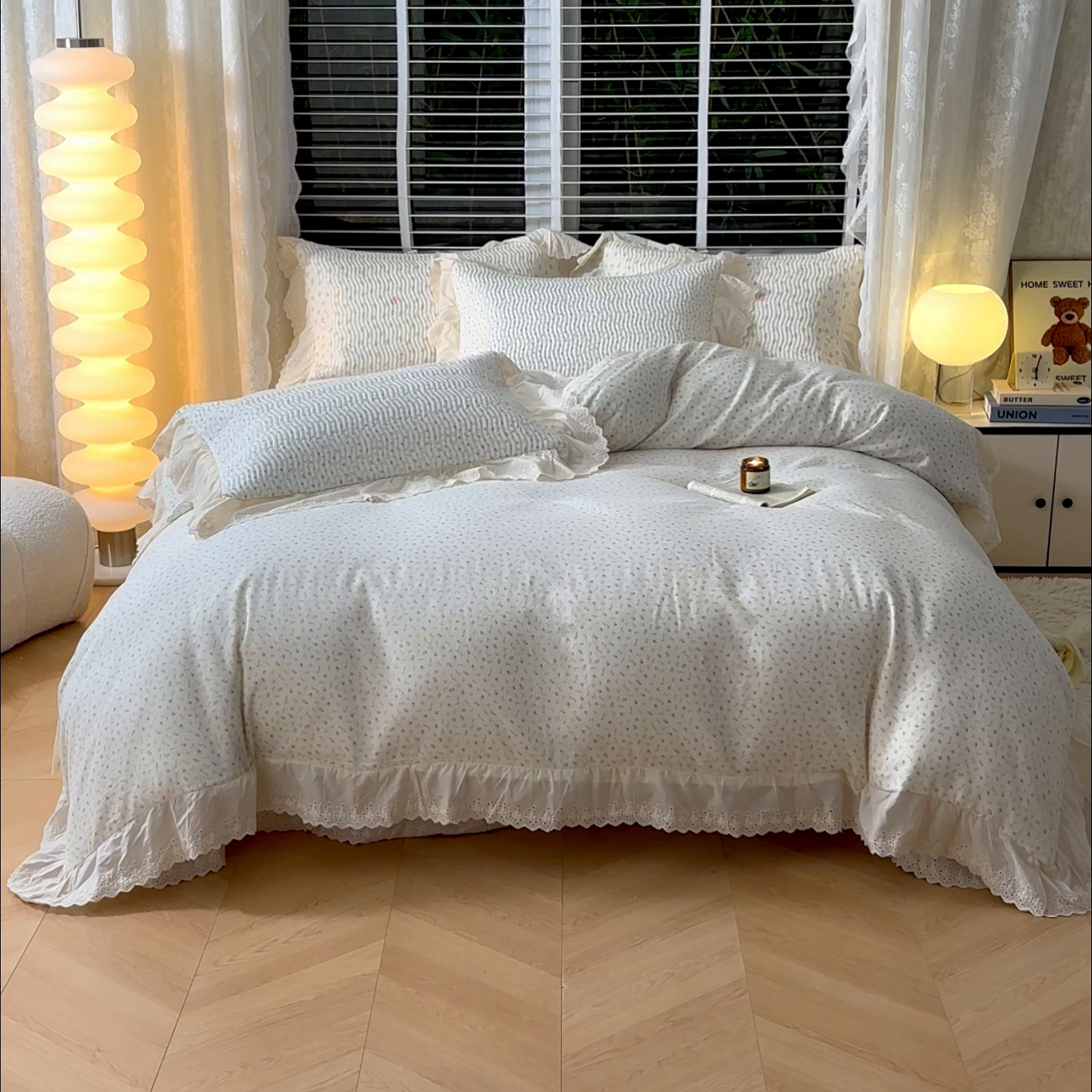 91家纺网 家纺一手货源 找家纺 X猫先生 2025新款全棉纯棉双层纱床盖炕盖夹棉床单床褥（A类母婴级） 云槿