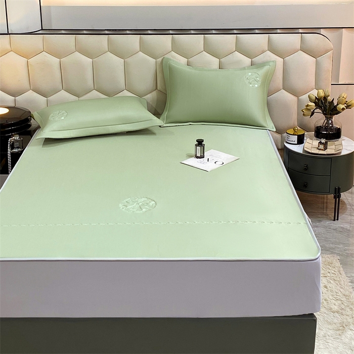 91家纺网 家纺一手货源 找家纺 鼎飞家纺 2025新款水晶凉感席床笠款 绿色