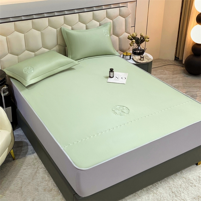 91家纺网 家纺一手货源 找家纺 鼎飞家纺 2025新款水晶凉感席床笠款 绿色