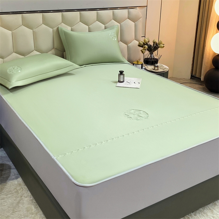 91家纺网 家纺一手货源 找家纺 鼎飞家纺 2025新款水晶凉感席床笠款 绿色