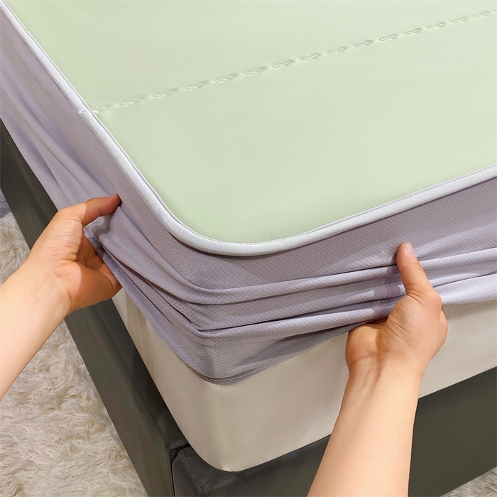 91家纺网 家纺一手货源 找家纺 鼎飞家纺 2025新款水晶凉感席床笠款 绿色