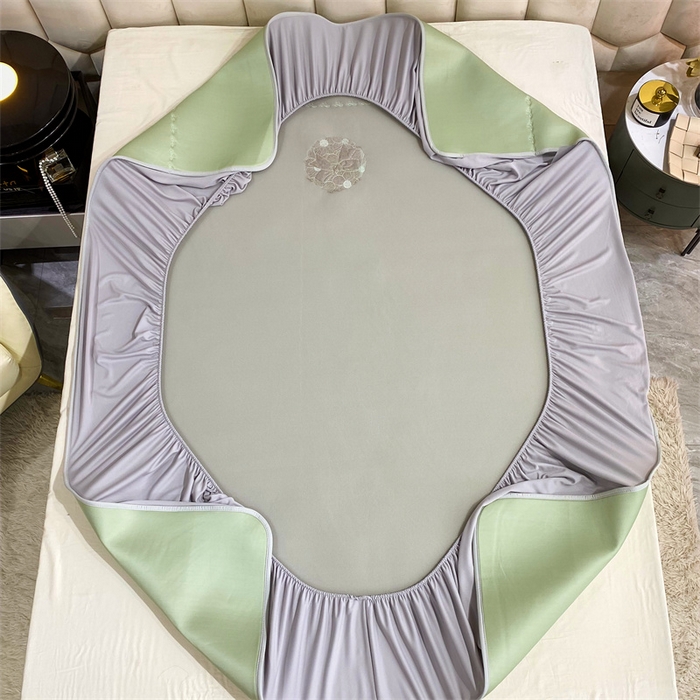 91家纺网 家纺一手货源 找家纺 鼎飞家纺 2025新款水晶凉感席床笠款 绿色