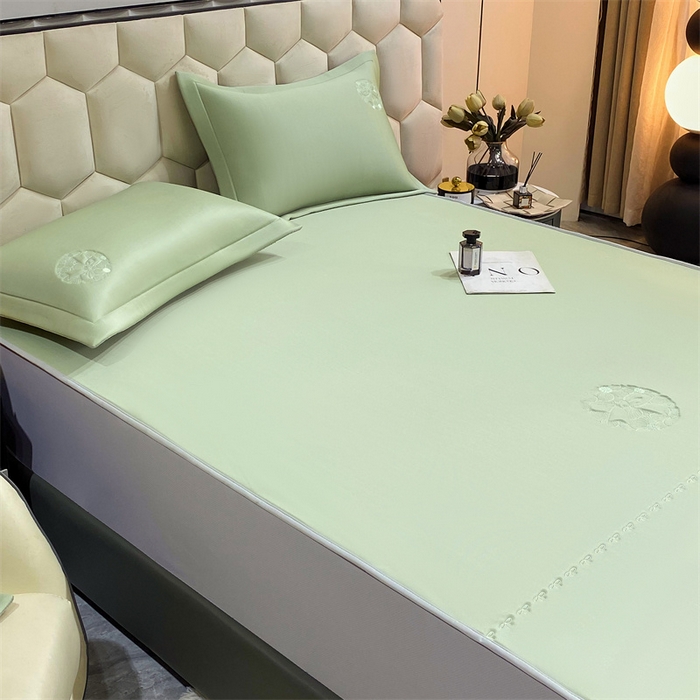 91家纺网 家纺一手货源 找家纺 鼎飞家纺 2025新款水晶凉感席床笠款 绿色