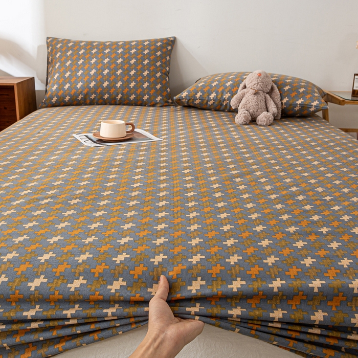 91家纺网 家纺一手货源 找家纺 （总）米柳家纺 2025新款原棉老粗布印花床笠系列