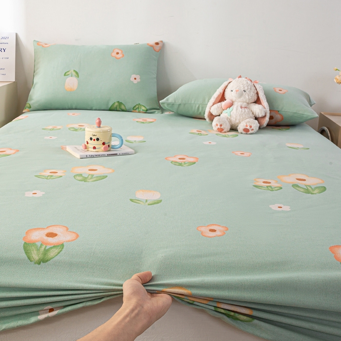 米柳家纺 2025新款原棉老粗布印花床笠系列 清凉一夏床笠款