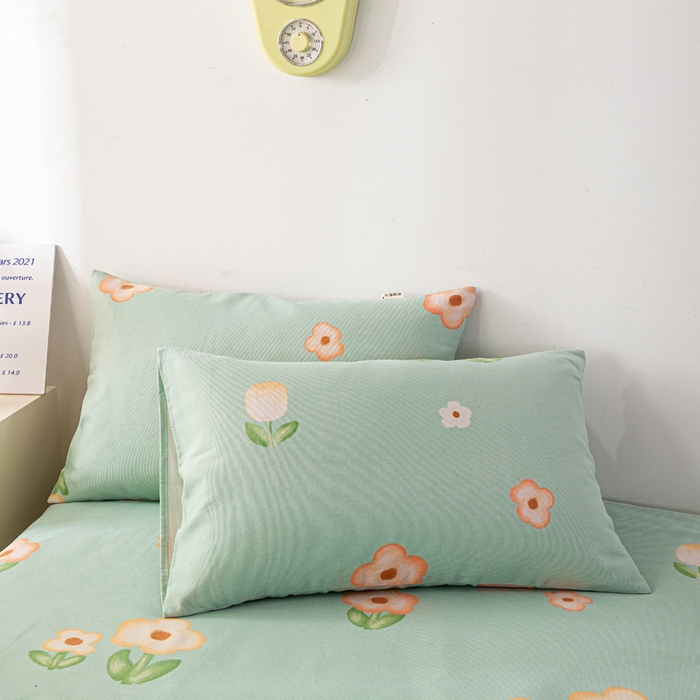 91家纺网 家纺一手货源 找家纺 米柳家纺 2025新款原棉老粗布印花床笠系列 清凉一夏床笠款