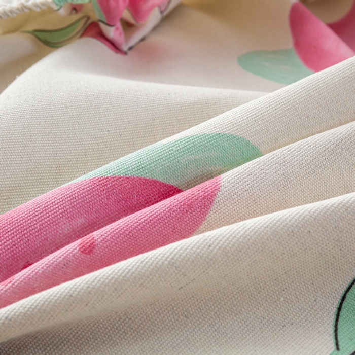 91家纺网 家纺一手货源 找家纺 米柳家纺 2025新款原棉老粗布印花床笠系列 草莓兔子 床笠款