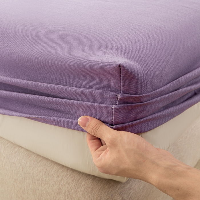 91家纺网 家纺一手货源 找家纺 米柳家纺 2025新款原棉老粗布印花床笠系列 香芋紫床笠款