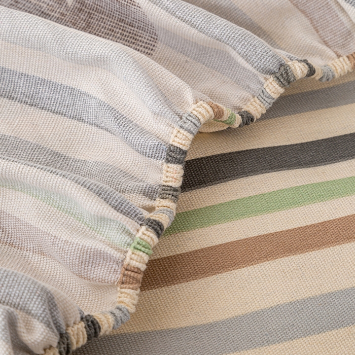 91家纺网 家纺一手货源 找家纺 米柳家纺 2025新款原棉老粗布印花床笠系列 心想乐园床笠款