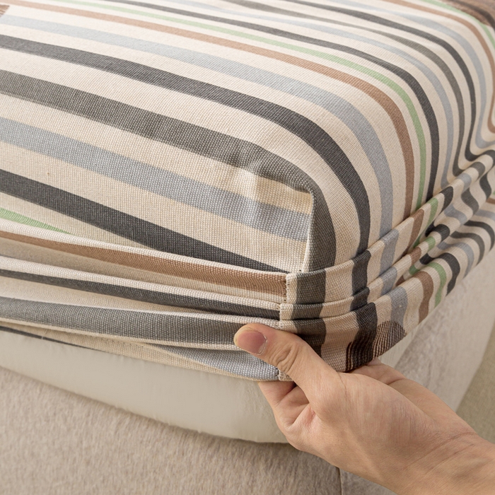 91家纺网 家纺一手货源 找家纺 米柳家纺 2025新款原棉老粗布印花床笠系列 心想乐园床笠款