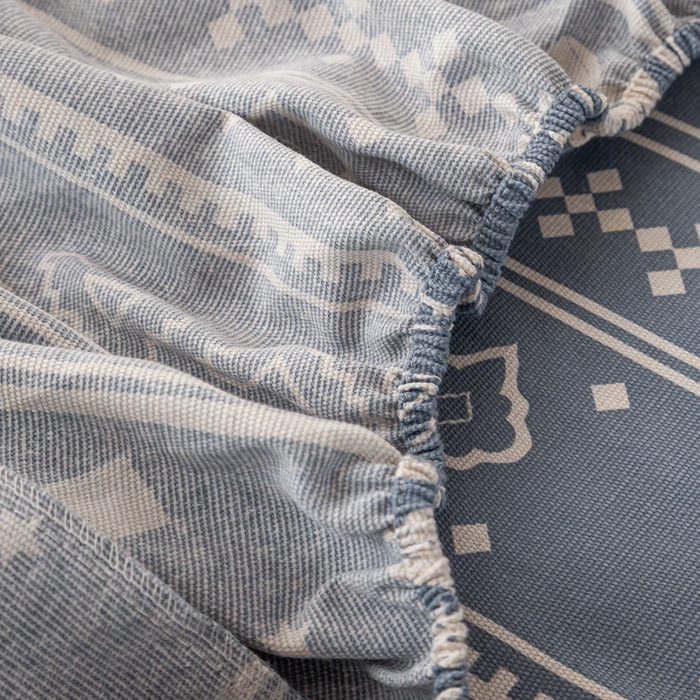 91家纺网 家纺一手货源 找家纺 米柳家纺 2025新款原棉老粗布印花床笠系列 休闲格调床笠款