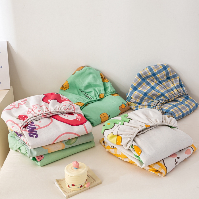 米柳家纺 2025新款原棉老粗布印花床笠系列 组合