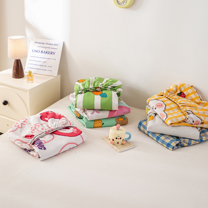 91家纺网 家纺一手货源 找家纺 米柳家纺 2025新款原棉老粗布印花床笠系列 组合