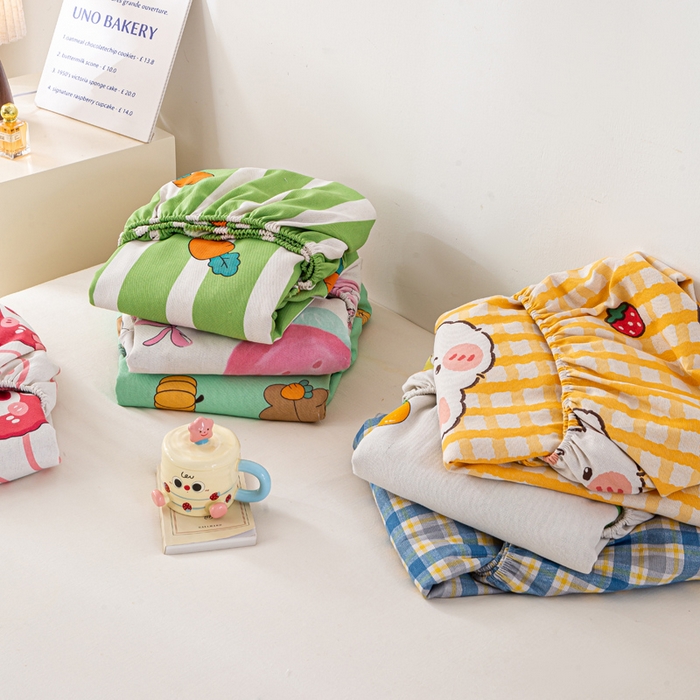 91家纺网 家纺一手货源 找家纺 米柳家纺 2025新款原棉老粗布印花床笠系列 组合