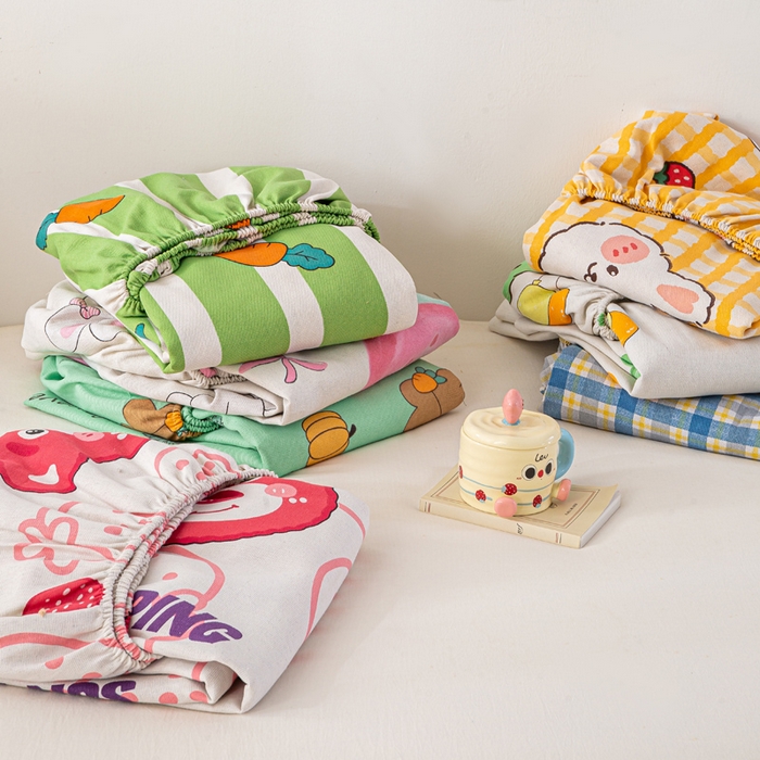 91家纺网 家纺一手货源 找家纺 米柳家纺 2025新款原棉老粗布印花床笠系列 组合