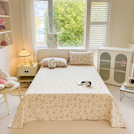 91家纺网 家纺一手货源 找家纺 （总）晓时候 2025原棉老粗布凉席床单凉席三件套软凉席子单床单