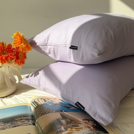 蜜宿 2025新款全棉人字纹枕套 梦紫