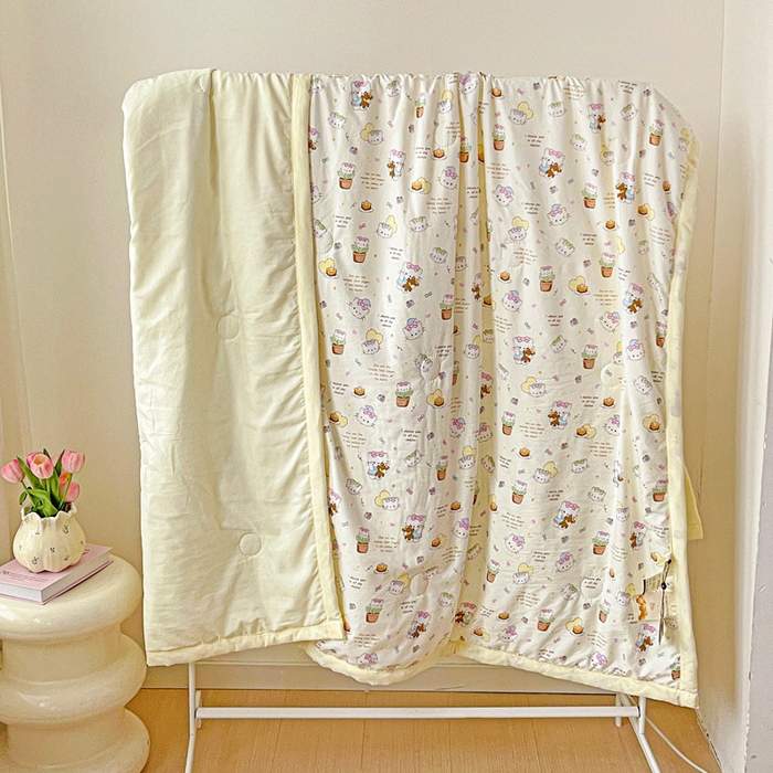 91家纺网 家纺一手货源 找家纺 富艺隆 2025新款水洗棉印花夏被 小豆喵