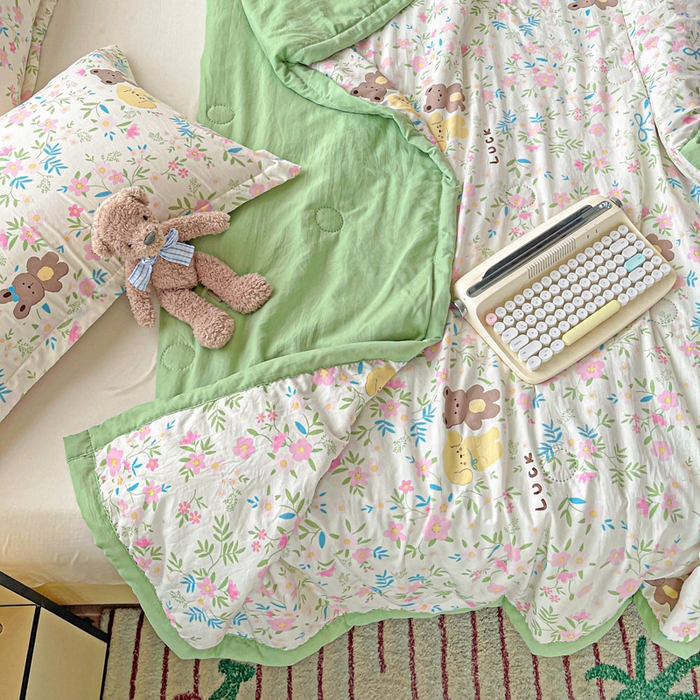 91家纺网 家纺一手货源 找家纺 富艺隆 2025新款水洗棉印花夏被 静谧