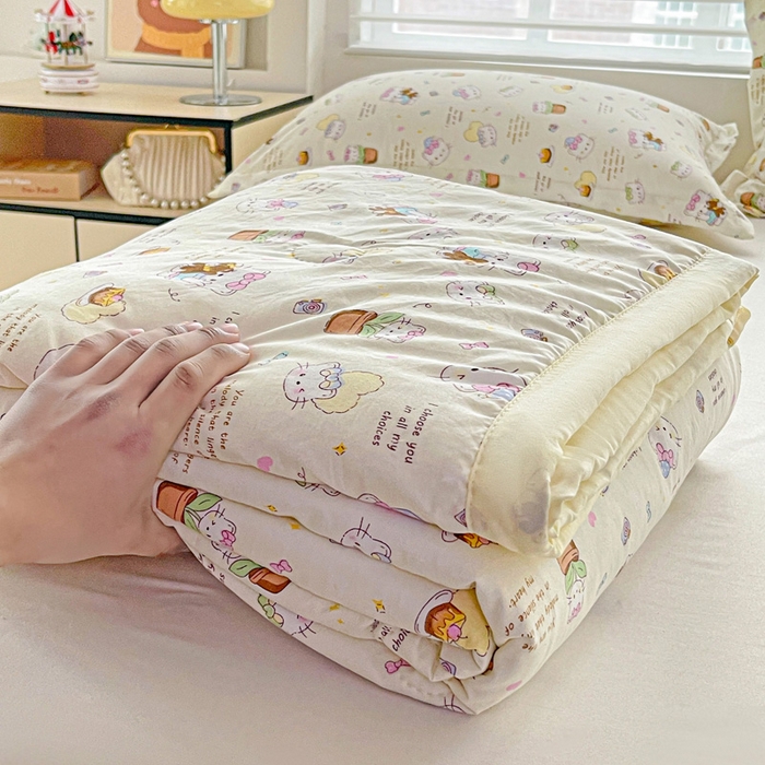 91家纺网 家纺一手货源 找家纺 富艺隆 2025新款水洗棉印花夏被 小豆喵