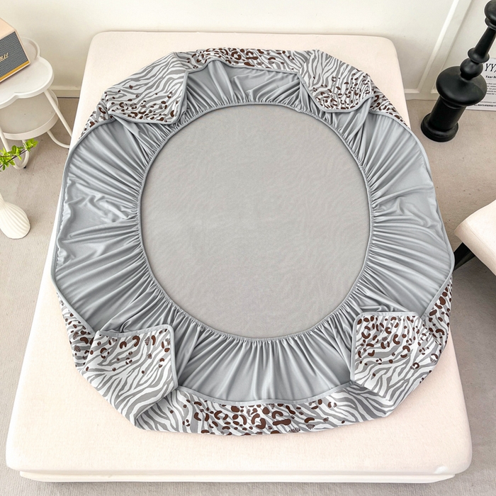 91家纺网 家纺一手货源 找家纺 子曰 2025新款高定版A类PE聚乙烯凉感凉席提花凉席床笠 魅野-灰