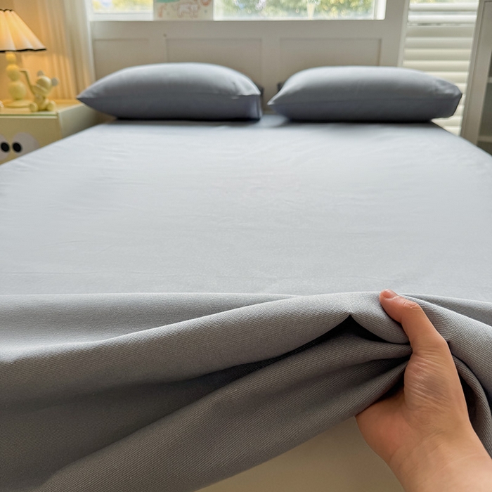 91家纺网 家纺一手货源 找家纺 晓时候 2025原棉老粗布床单凉席三件套软凉席子单床单 高级灰