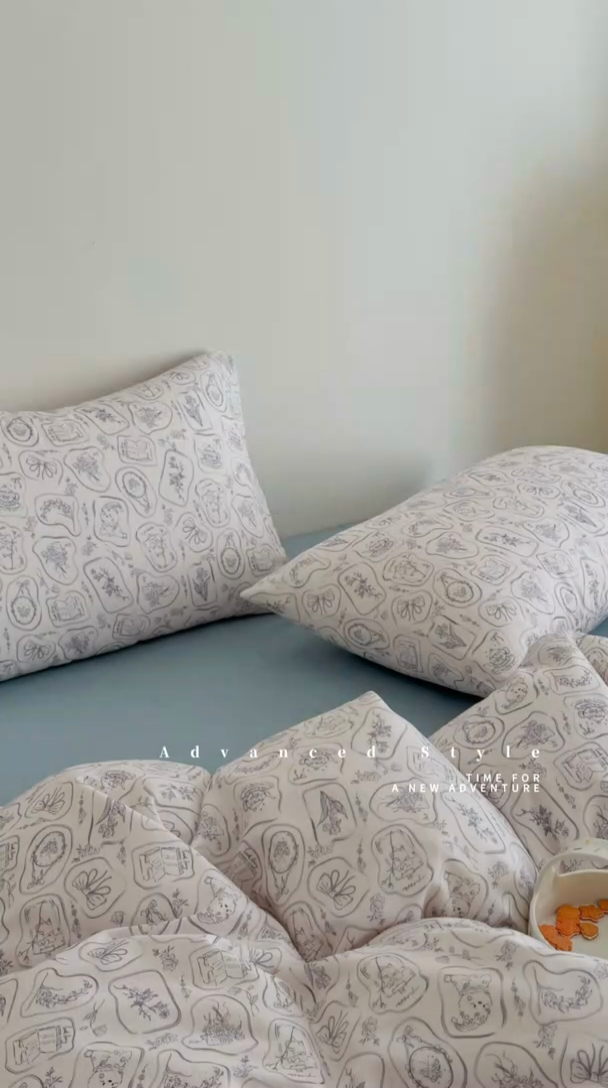 91家纺网 家纺一手货源 找家纺 塞纳 2026新款.全棉有氧双层纱四件套-场景二-浪漫主义-兰