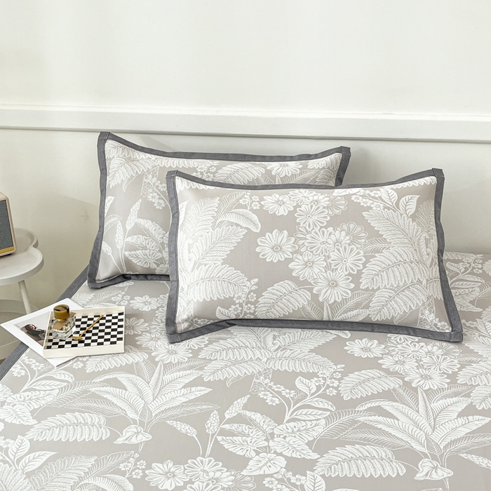 91家纺网 家纺一手货源 找家纺 子曰 2025新款高定版A类PE聚乙烯凉感凉席提花凉席 叶之恋-咖