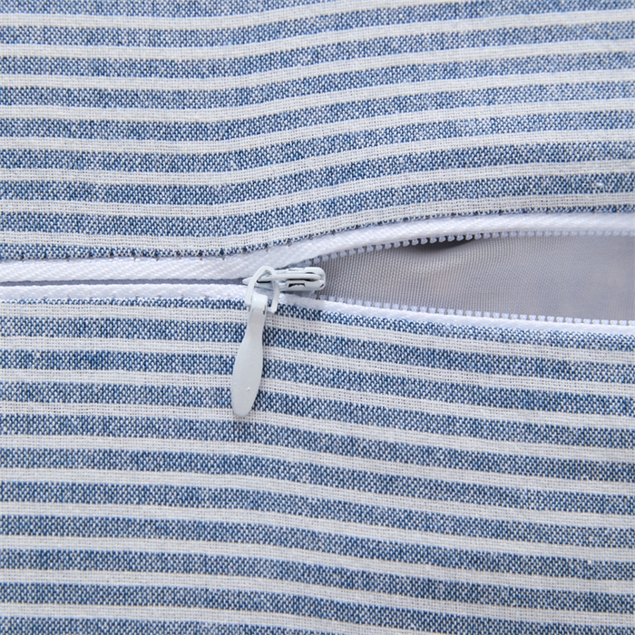 91家纺网 家纺一手货源 找家纺 大熊枕芯 2025新款水洗棉条纹荞麦枕 条纹宫廷-蓝20*50*8cm/只