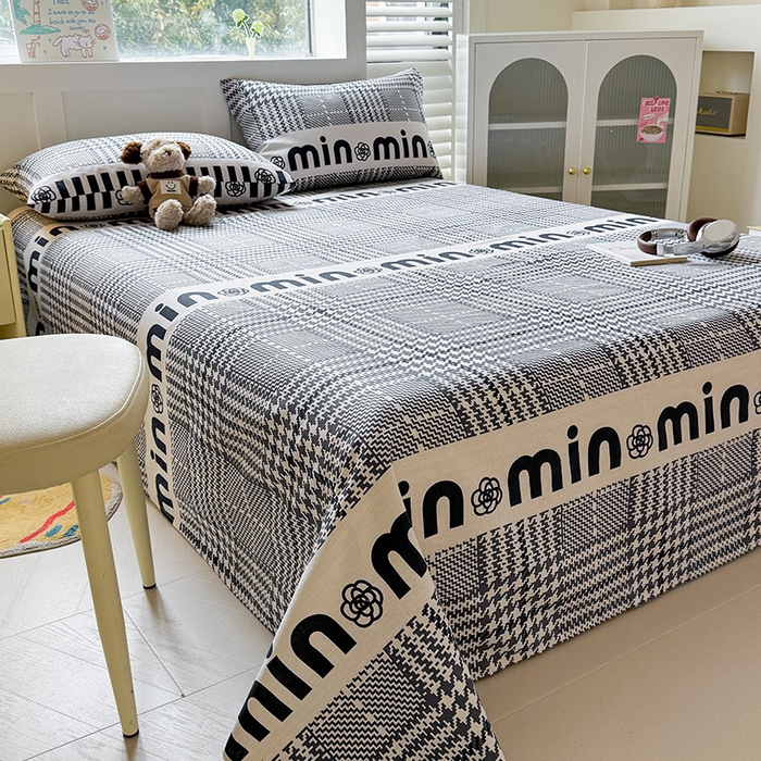 91家纺网 家纺一手货源 找家纺 晓时候 2025原棉老粗布床单凉席三件套软凉席子单床单 潮流米兰