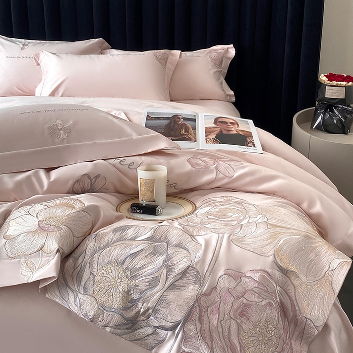 91家纺网 家纺一手货源 找家纺 优悦生活馆 2025新款全棉长绒棉四件套-梦想花园 梦想花园-童话粉