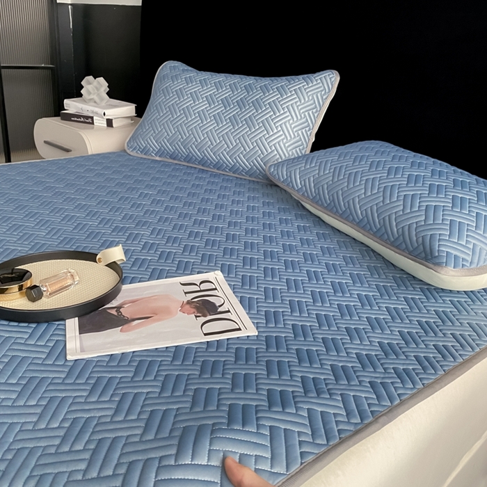 91家纺网 家纺一手货源 找家纺 （总）欧邦 2025新款加厚纯色凉席四件套--凉席三件套