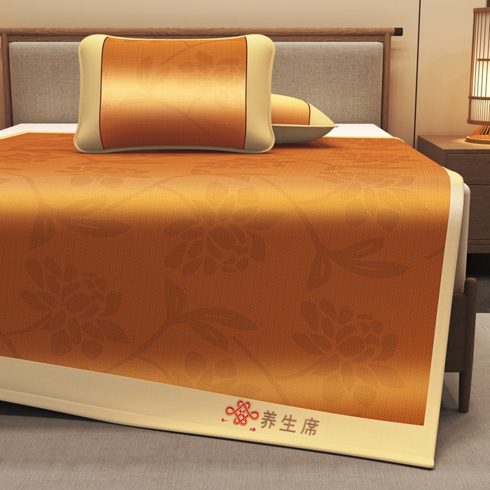 91家纺网 家纺一手货源 找家纺 迪乐妮 2025新款藤席养身席 单面席—繁花锦