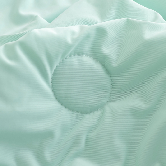 91家纺网 家纺一手货源 找家纺 圣尔雅2025新款A类高克重锦纶氨纶黑科技凉感夏被冰激凌空调被夏凉被 薄荷绿+灰