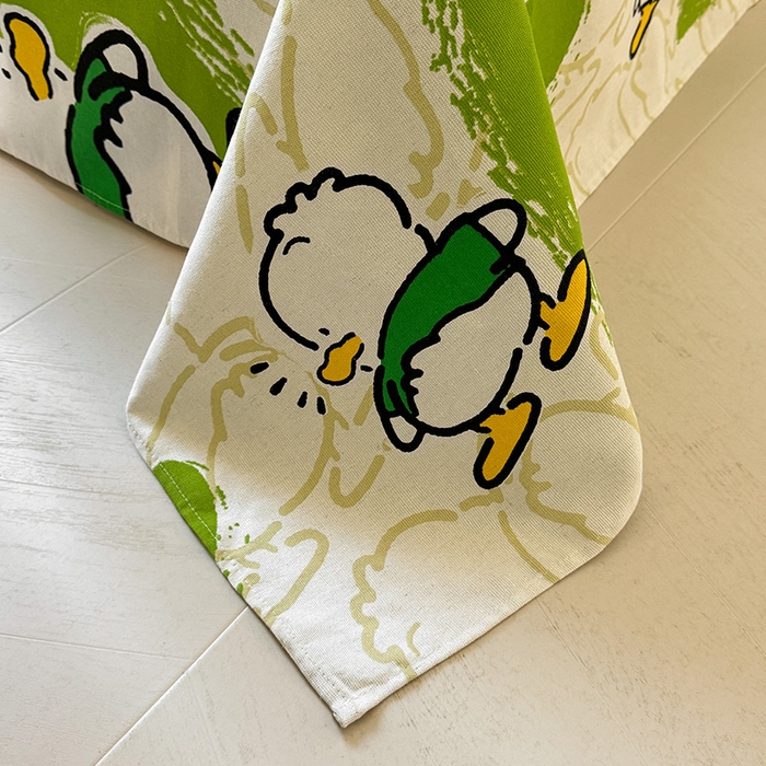 91家纺网 家纺一手货源 找家纺 晓时候 2025原棉老粗布床单凉席三件套软凉席子单床单 快乐鸭