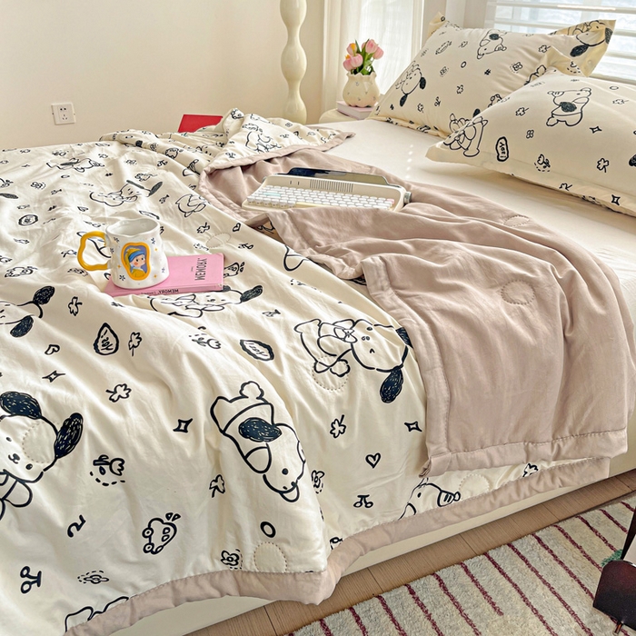 91家纺网 家纺一手货源 找家纺 富艺隆 2025新款水洗棉印花夏被 奶酪丸丸饼