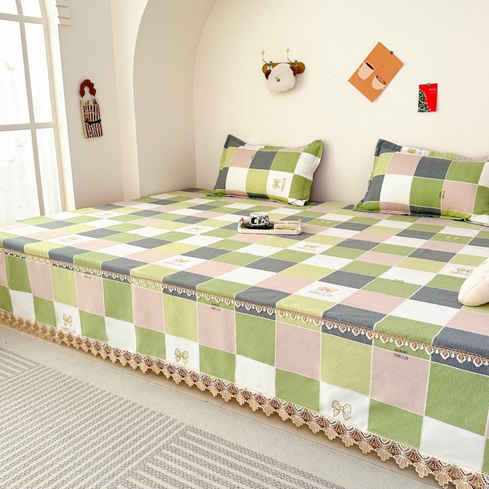 91家纺网 家纺一手货源 找家纺 手艺人家纺 2025新款亲肤舒适老粗布单层炕盖榻榻米炕垫 LDK01