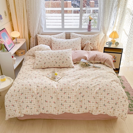 91家纺网 家纺一手货源 找家纺 （总）吉象家纺13070全棉四件套纯棉四件套直播小清新男孩女