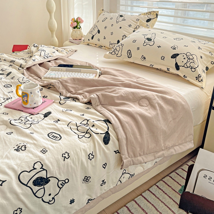 91家纺网 家纺一手货源 找家纺 富艺隆 2025新款水洗棉印花夏被 奶酪丸丸饼